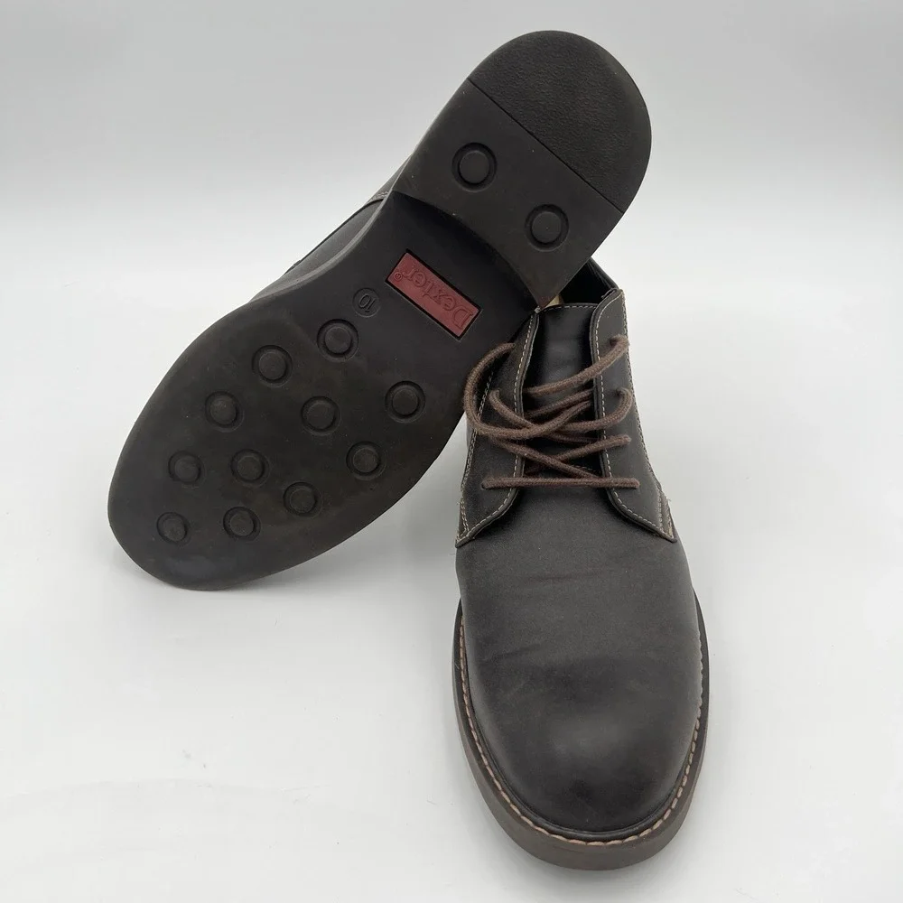 Dexter Men's Chukka Boots Brown Leather Casual Lace Up Ankle Boots Size 10
